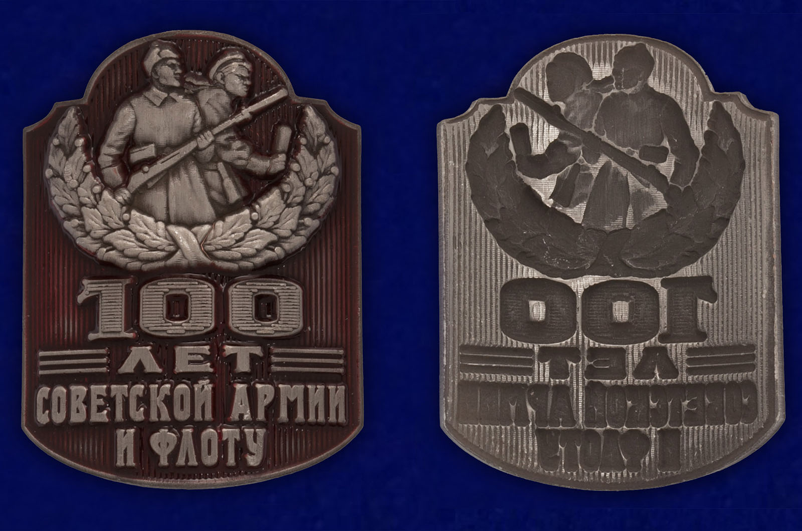 Металлический шильд "100 лет Советской Армии и Флоту" 