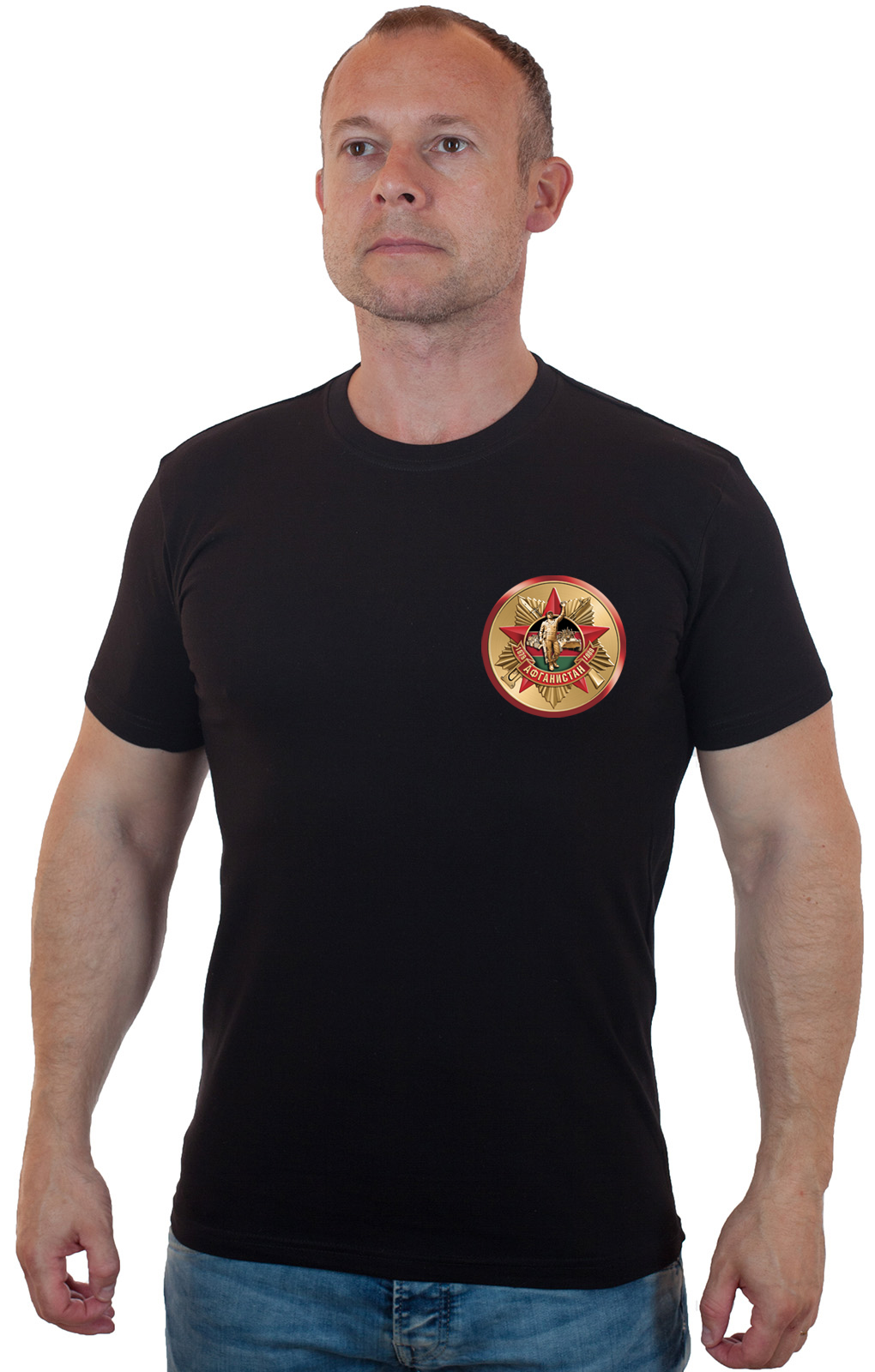 Мужская черная футболка Афганистан 1979-1989. 