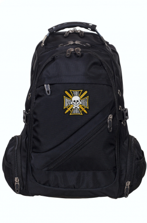 Многоцелевой черный рюкзак с крестом Бакланова (36 - 55 л) 