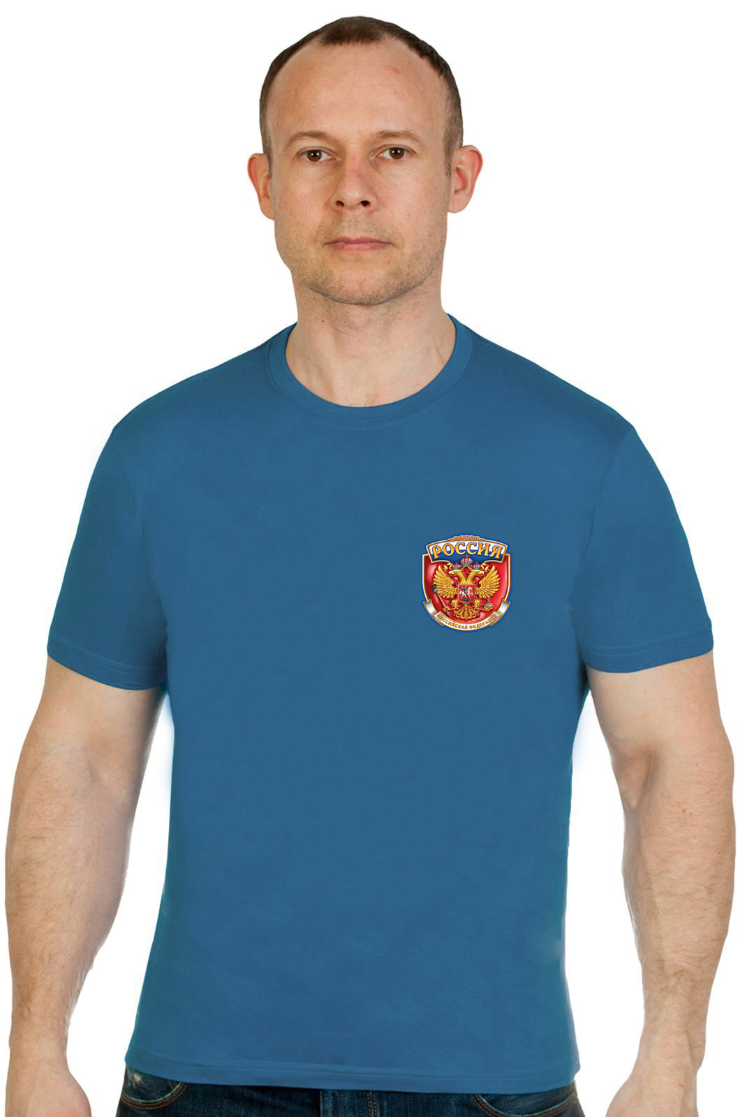 Патриотическая футболка с символикой Россия. 