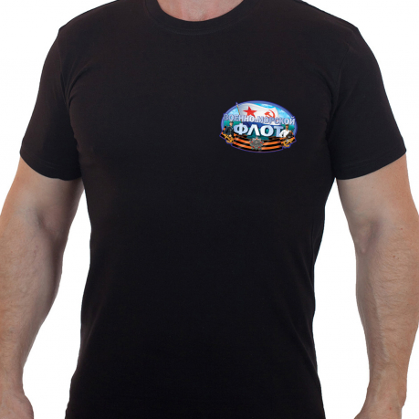 Классическая мужская футболка с эмблемой Военно-Морского Флота. 