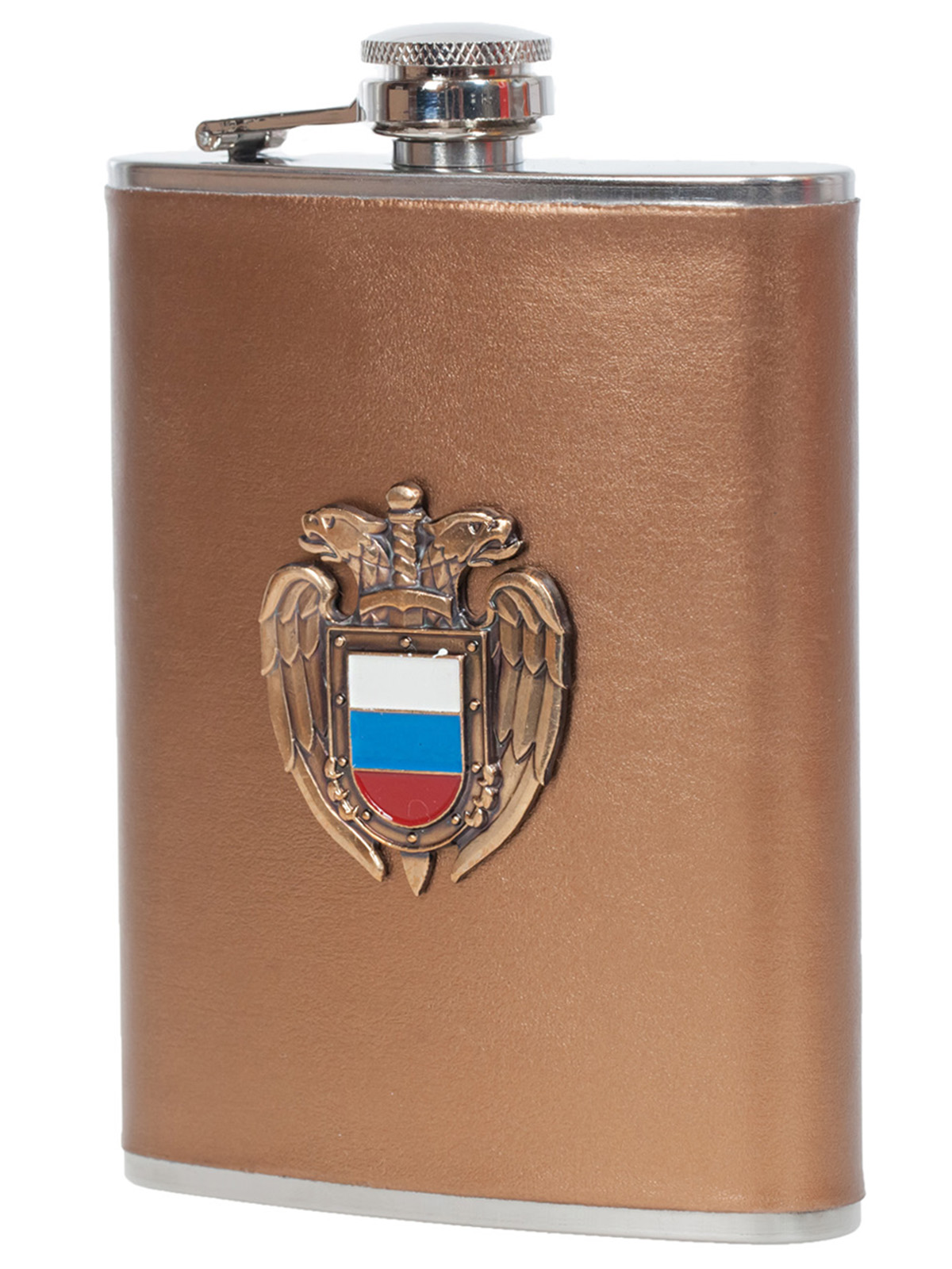Карманная фляжка с жетоном ФСО России 
