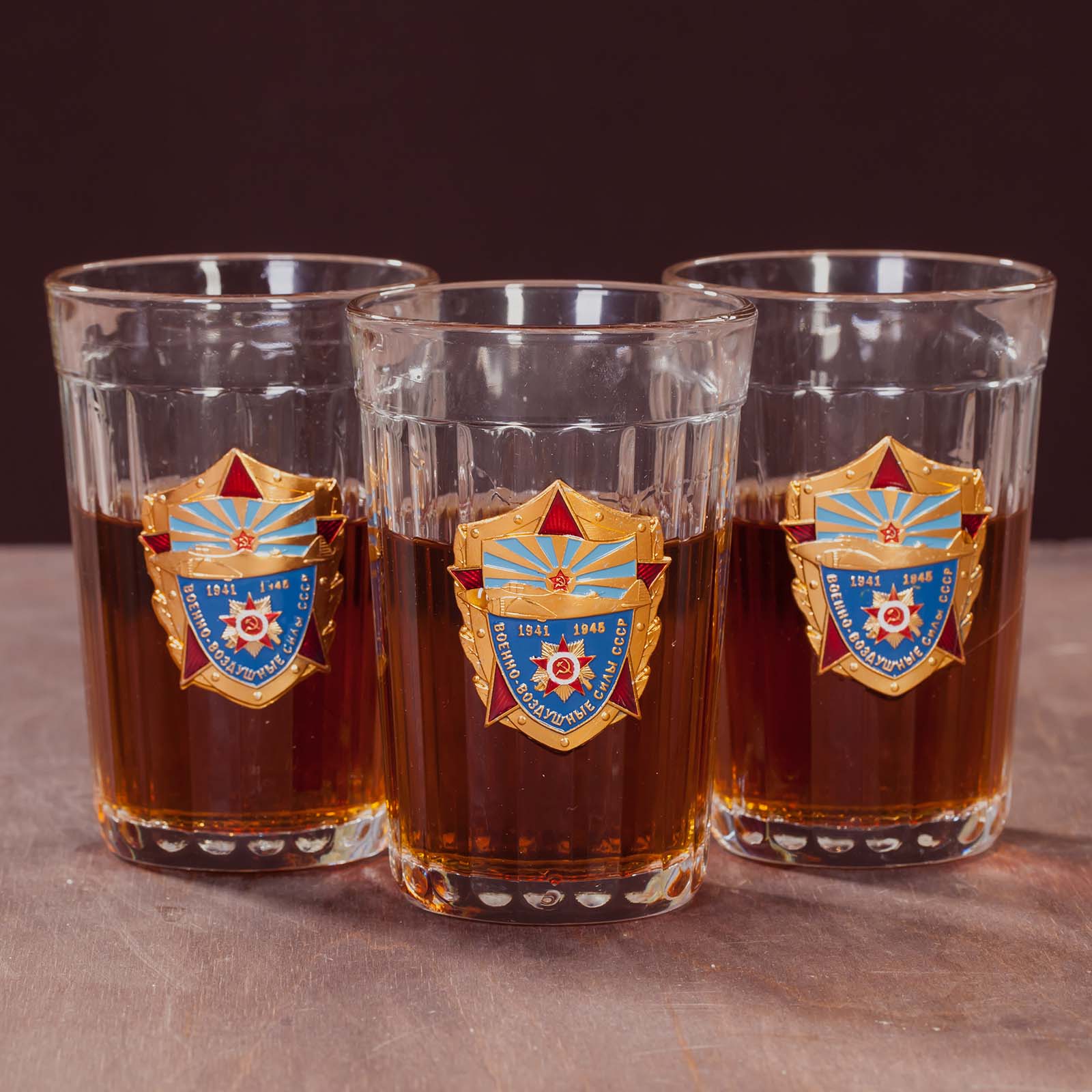 Набор стаканов в подарок ветерану ВВС СССР 