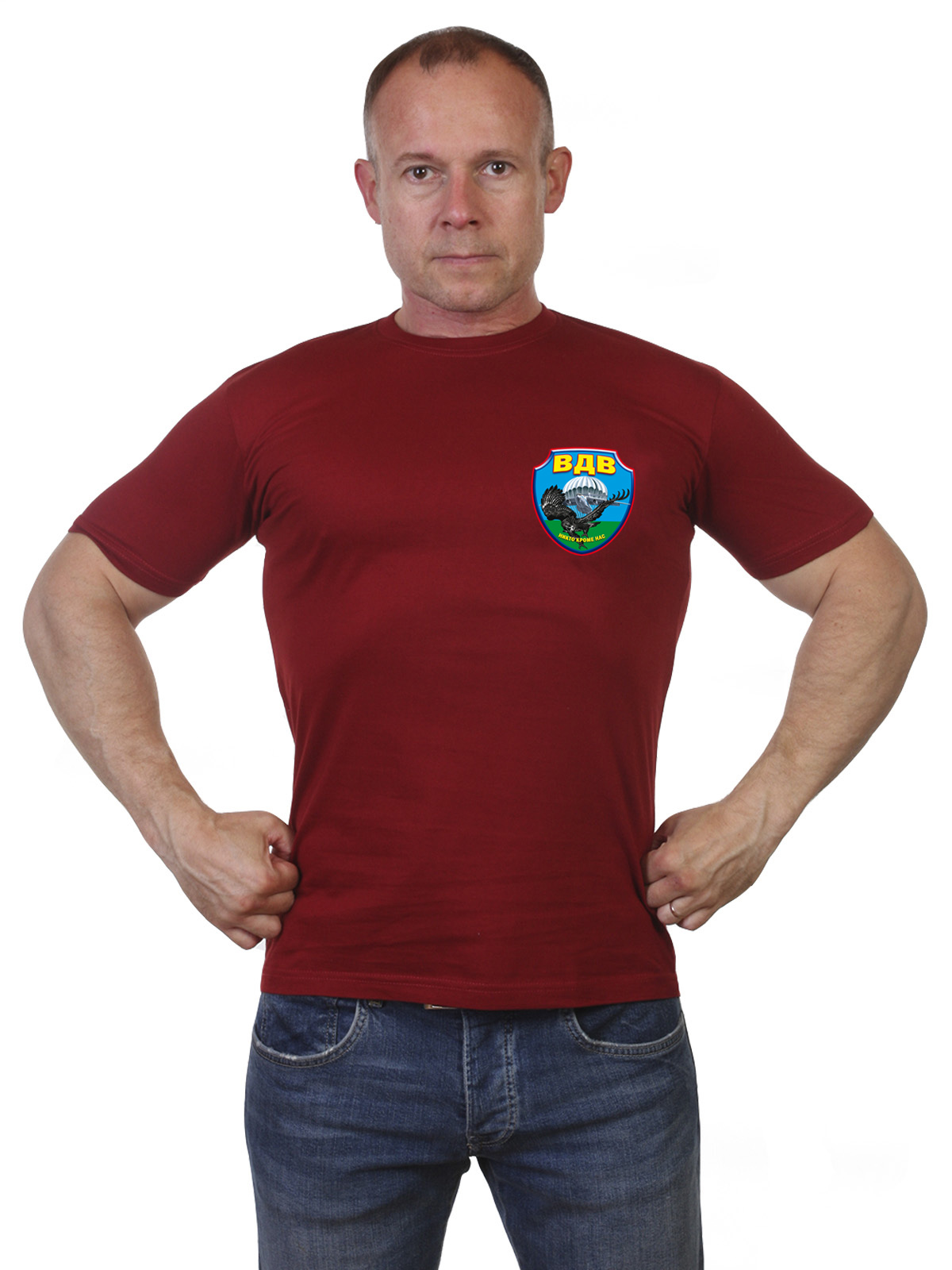 Краповая футболка с эмблемой ВДВ 
