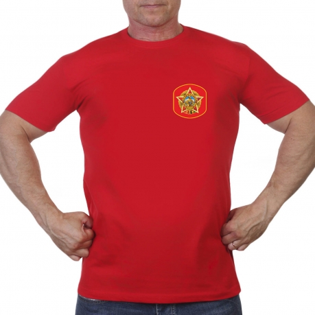 Красная футболка с термотрансфером "Афганистан 1979-1989" 