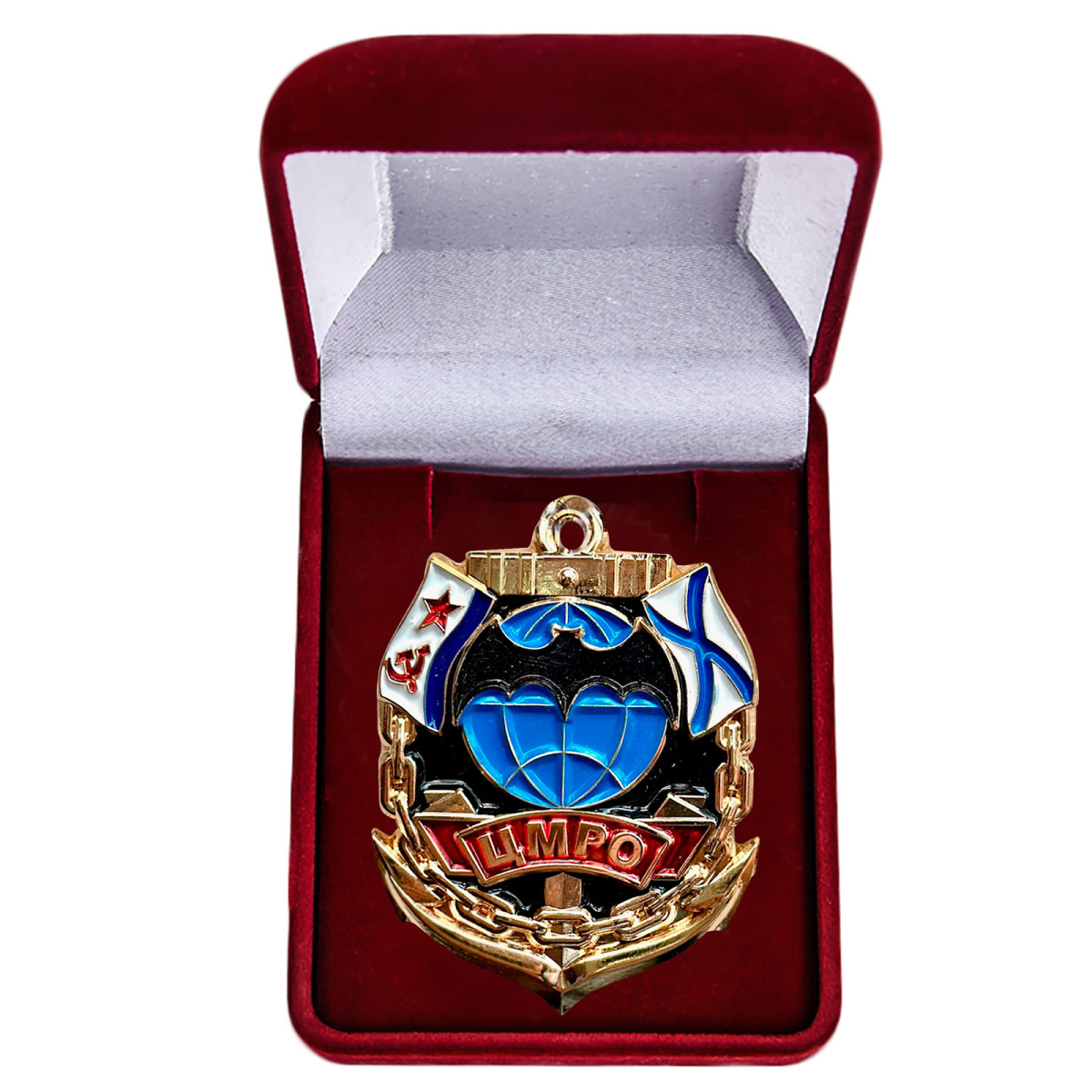 Знак 318 ЦМРО ОСНАЗ ВМФ в бархатистом футляре