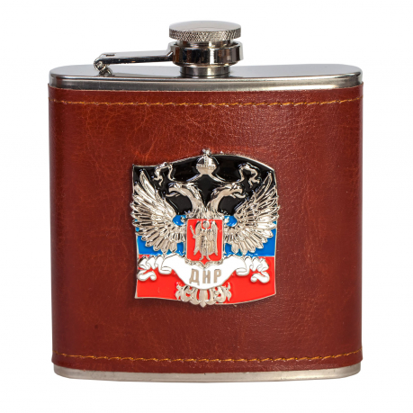 Фляжка-подарок с объемной символикой ДНР. 