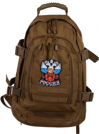Патрульный трехдневный рюкзак 3-Day Expandable Backpack 08002B Coyote с эмблемой "Россия" 
