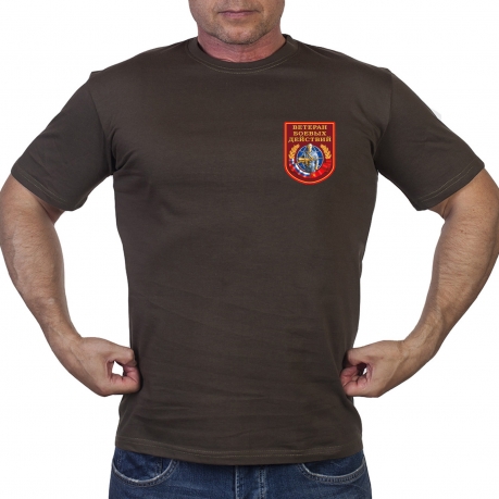 Оливковая футболка "Ветеран боевых действий" 