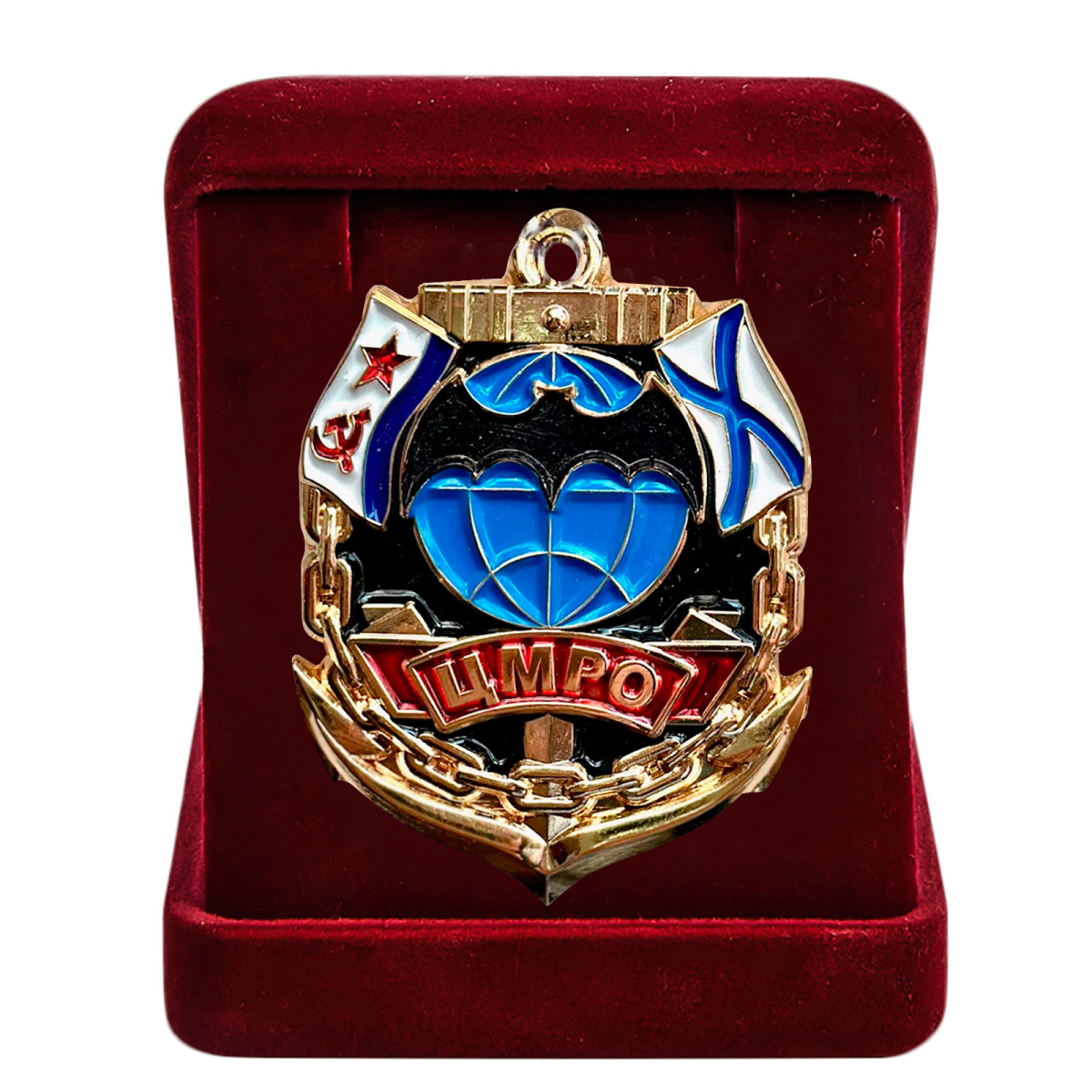Знак 318 ЦМРО ОСНАЗ ВМФ в бархатистом футляре