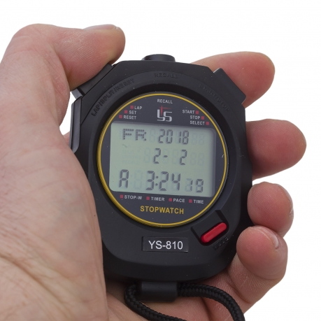 Электронный секундомер YS 810 с дисплеем на 3 строки. 