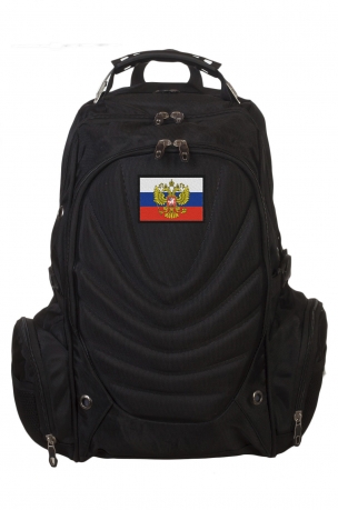 Удобный черный рюкзак с нашивкой Штандарт Президента 
