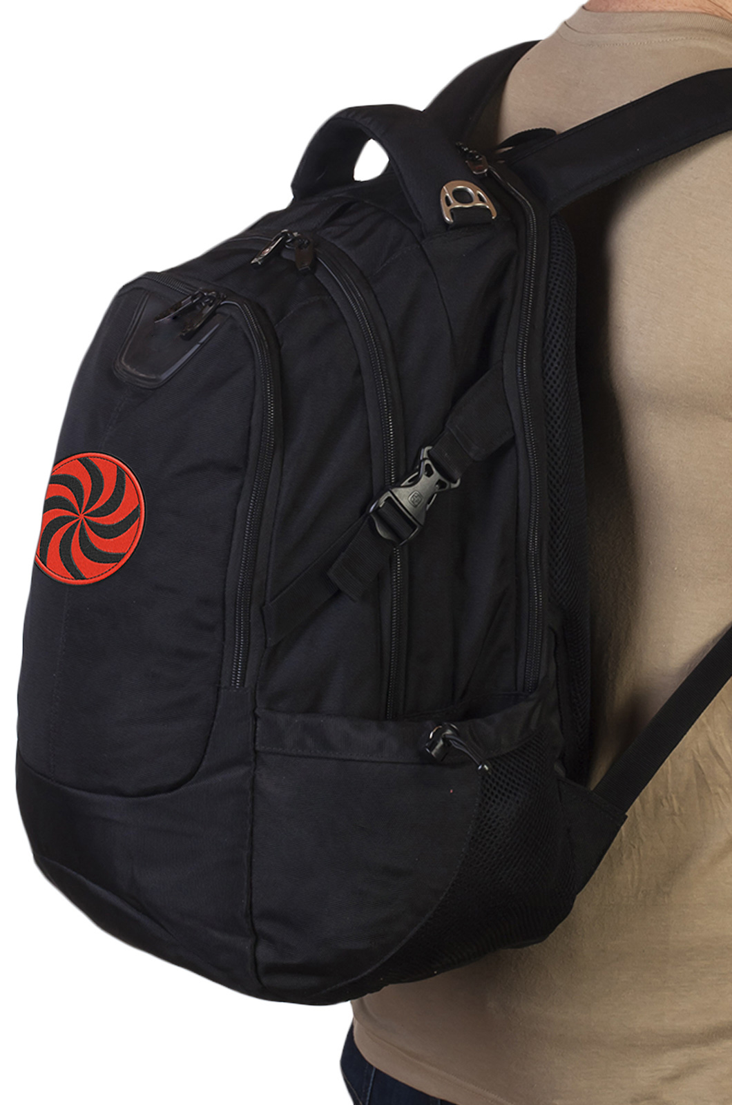 Удобный черный рюкзак с нашивкой Даждьбог (29 л) 