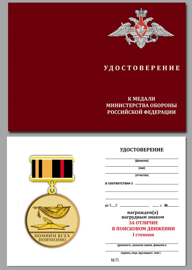 Знак отличия "За отличие в поисковом движении" 1 степени 