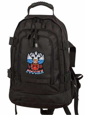 Универсальный рюкзак для города и полевых выходов 3-Day Expandable Backpack 08002A Dark Grey с эмблемой "Россия" 