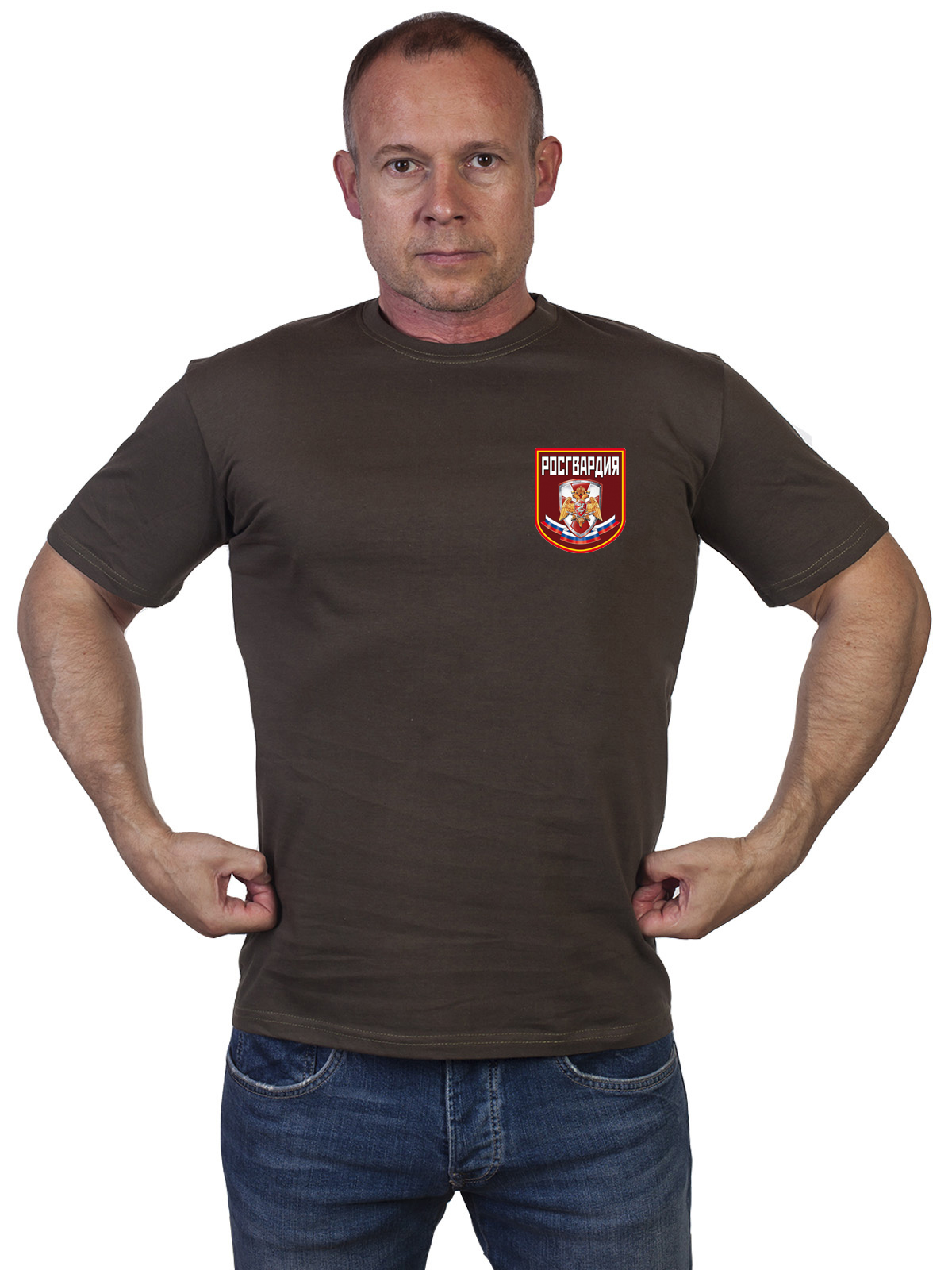 Оливковая футболка "Росгвардия" 