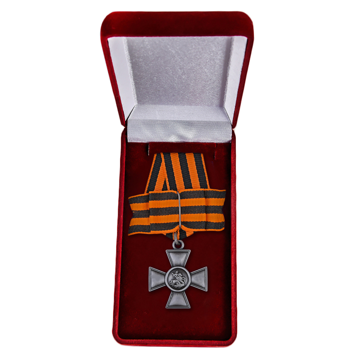 Георгиевский крест 3 степени в бархатистом футляре