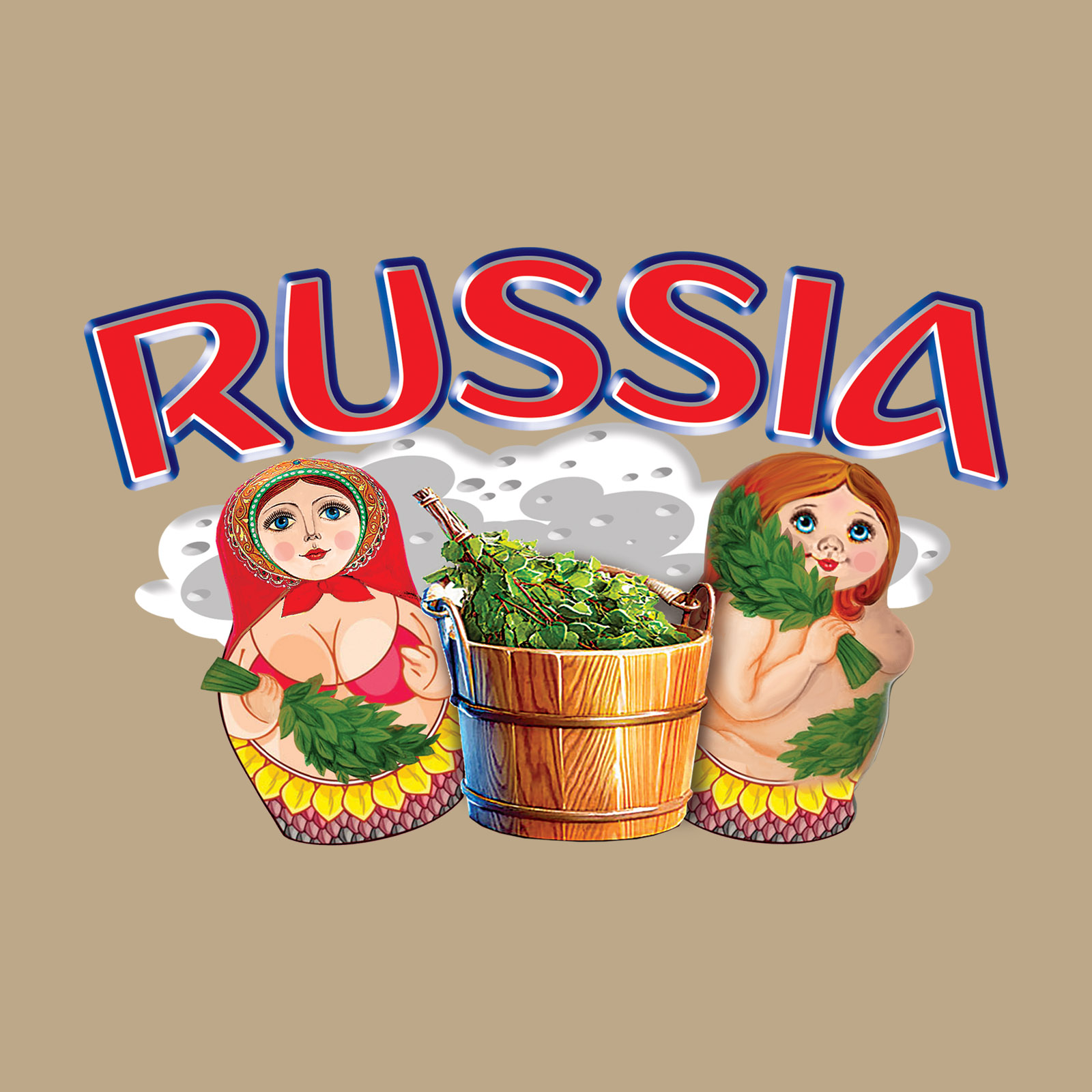 Комфортная песочная футболка Россия 