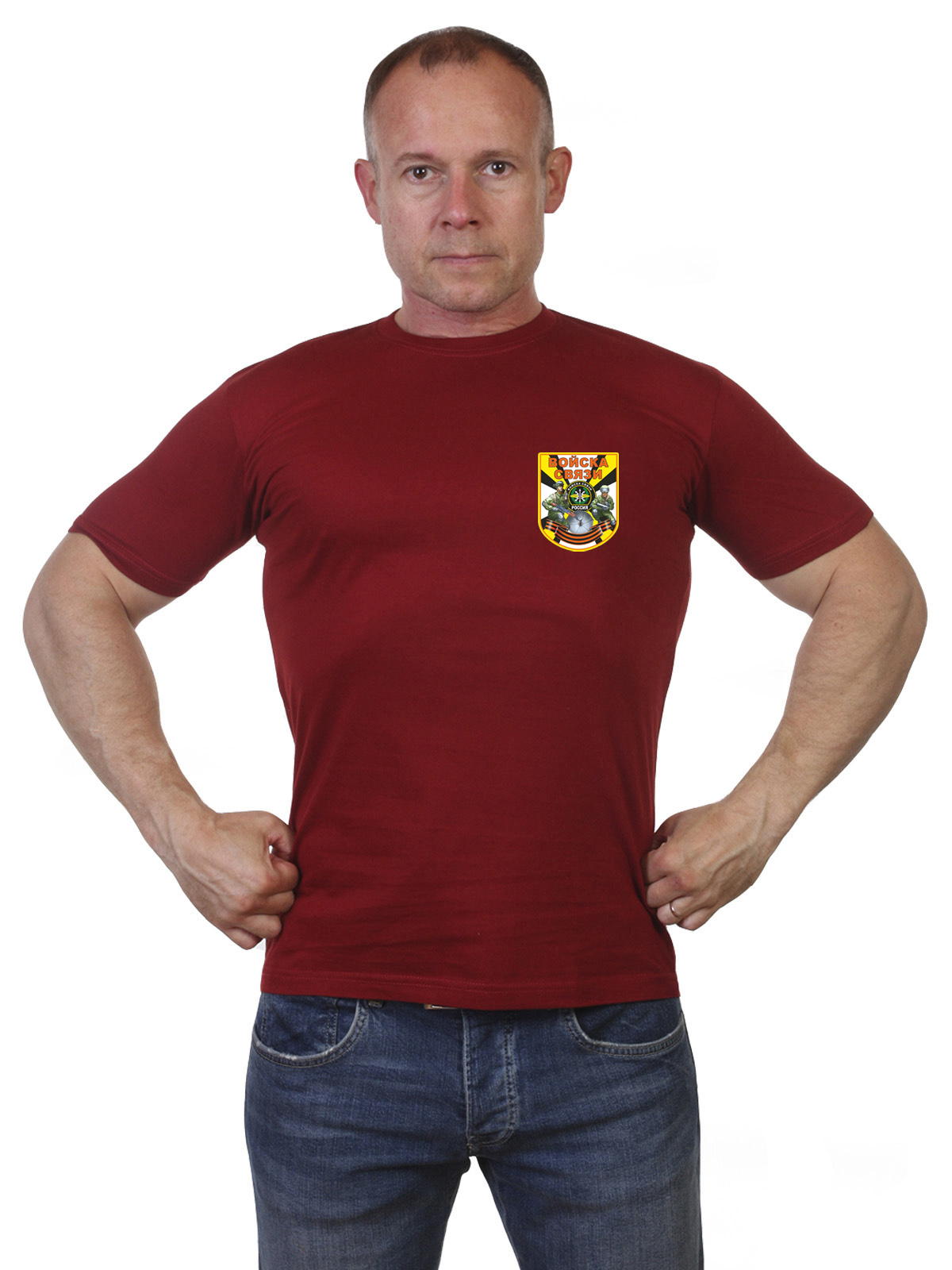 Краповая футболка "Войска связи" 