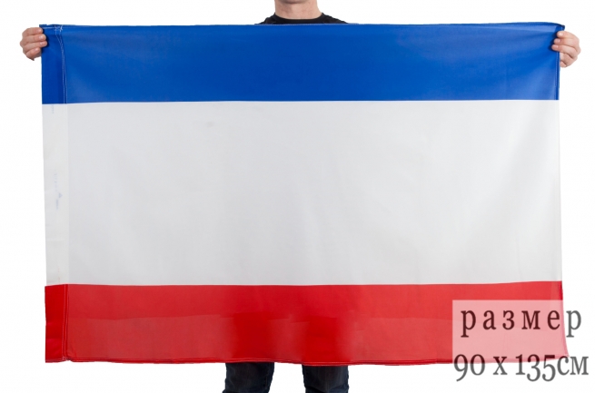 Флаг Республики Крым (на сетке) 