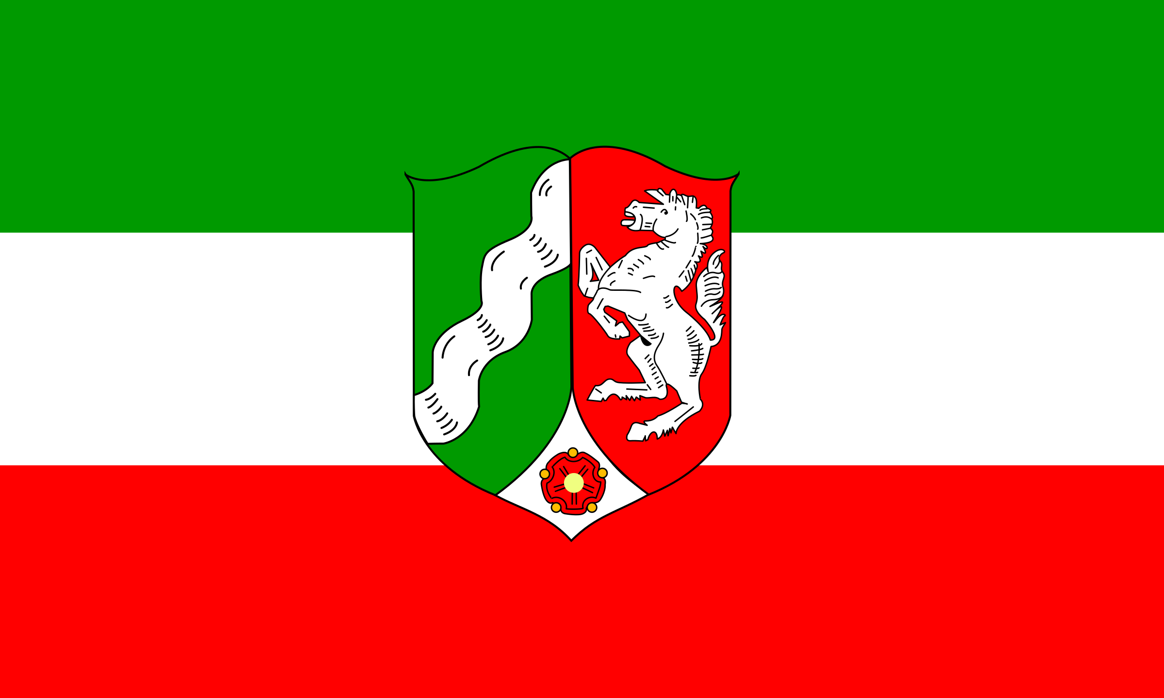 Флаг земли Северный Рейн-Вестфалия