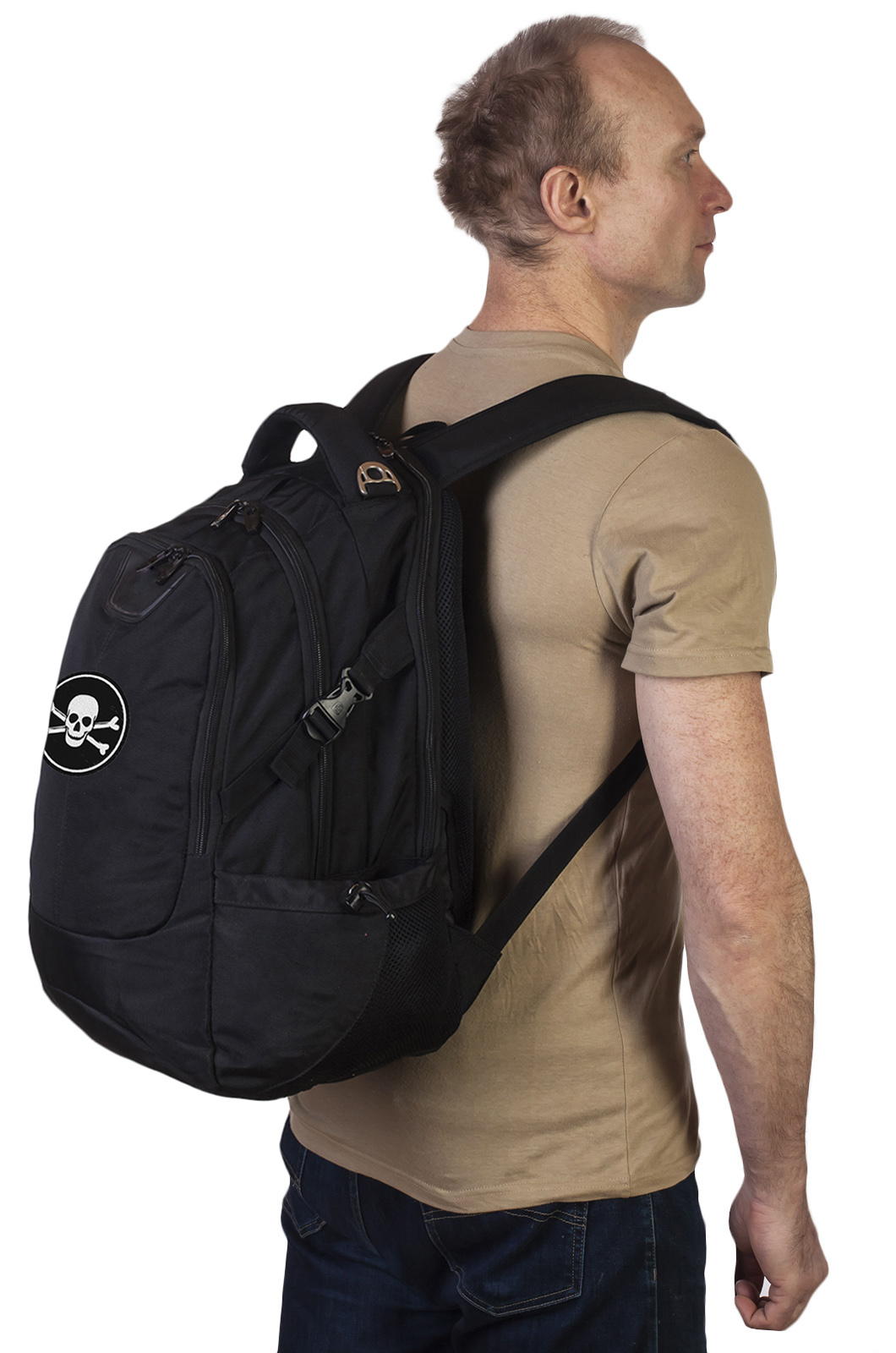 Крутой надежный рюкзак с нашивкой Пиратский флаг (29 л) 