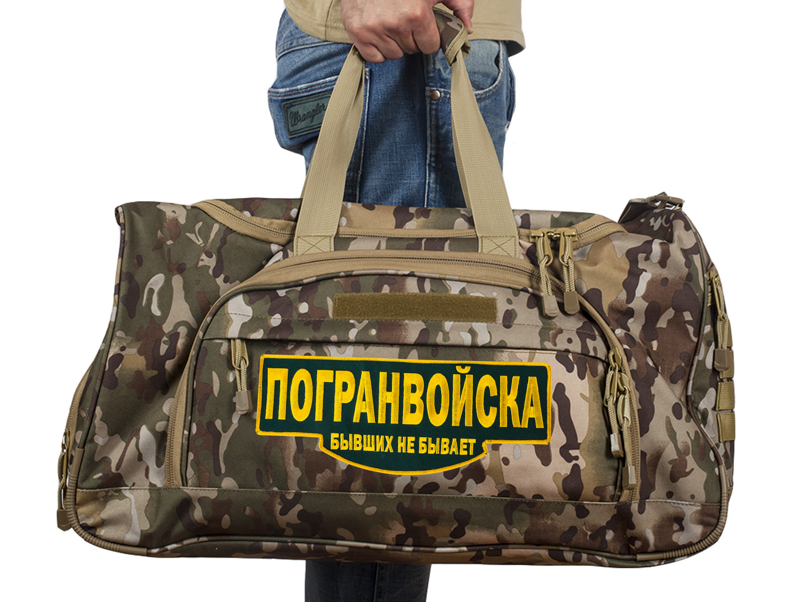 Мужская военная сумка с нашивкой Погранвойска, код 08032B 