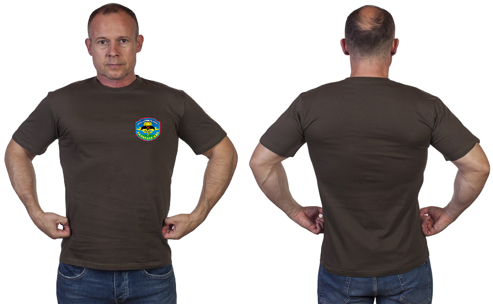 Оливковая футболка с девизом Разведки ВДВ 