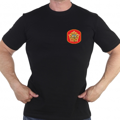 Чёрная футболка с термотрансфером "Афганистан 1979-1989" 