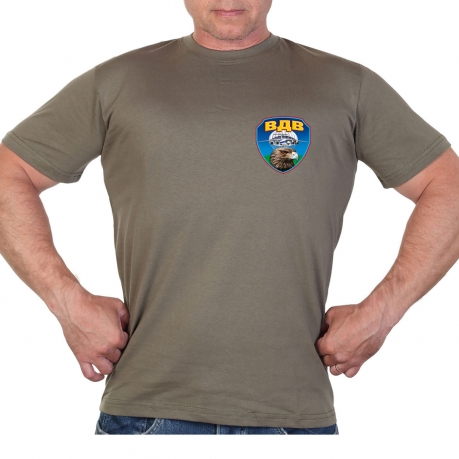 Оливковая футболка с термотрансфером головы орла "ВДВ" 