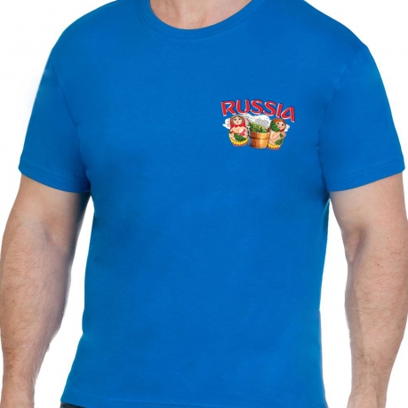 Надежная хлопковая футболка Россия 