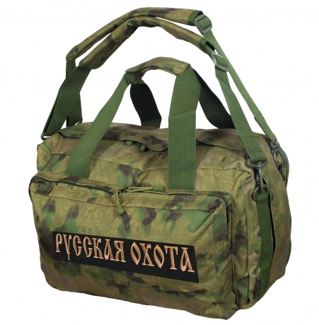 Камуфляжная заплечная сумка с нашивкой Русская Охота 