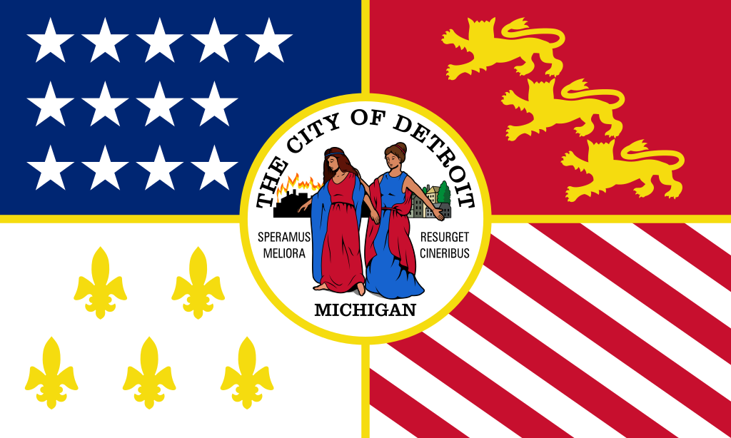 Флаг города Детройт, США