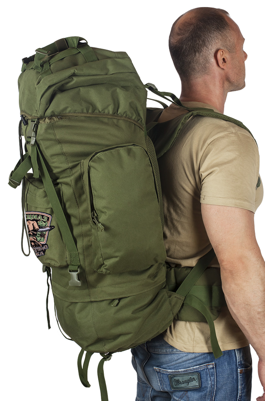 Зачетный вместительный рюкзак с нашивкой Охотничий Спецназ (60 л) 