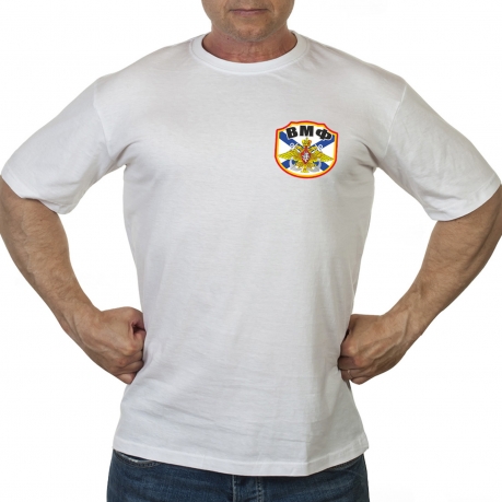 Чёрная футболка с термотрансфером "ВМФ" 