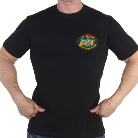 Чёрная футболка "131 Ошский пограничный отряд" 