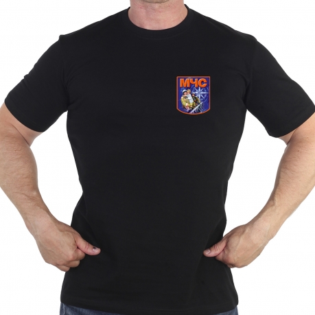 Чёрная футболка с термотрансфером "МЧС" 