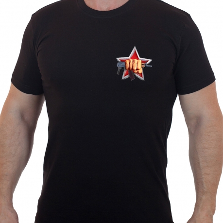 Хлопковая черная футболка Спецназ ВВ РФ 