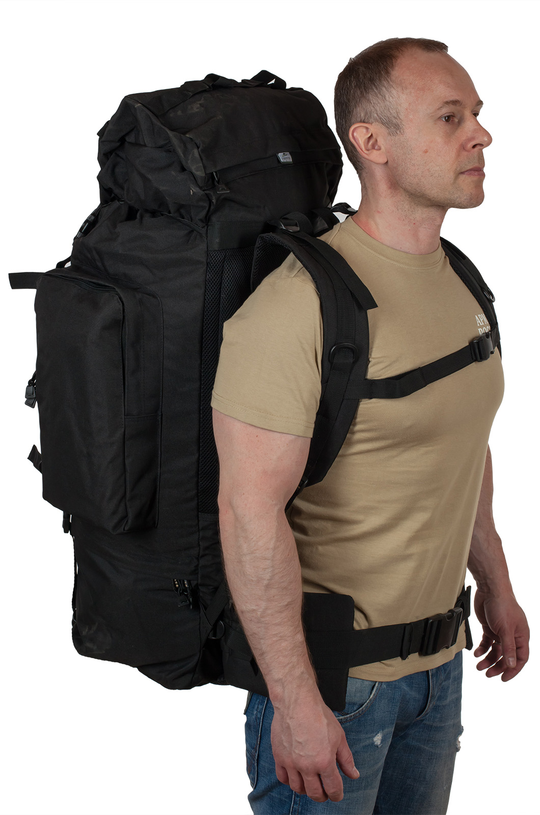 Многодневный вместительный рюкзак с нашивкой Потомственный Казак (70 л) 