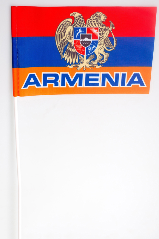 Флаг Республики Армения с гербом по акции 