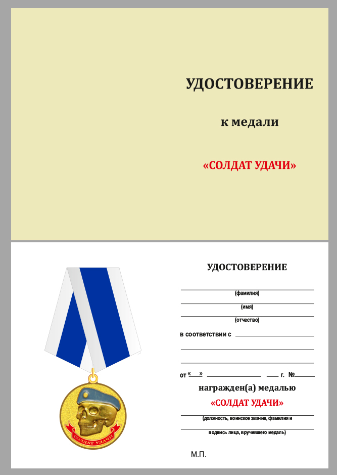 Медаль ВДВ "Солдат удачи" 