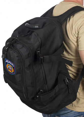 Черный военный рюкзак с нашивкой ДПС 