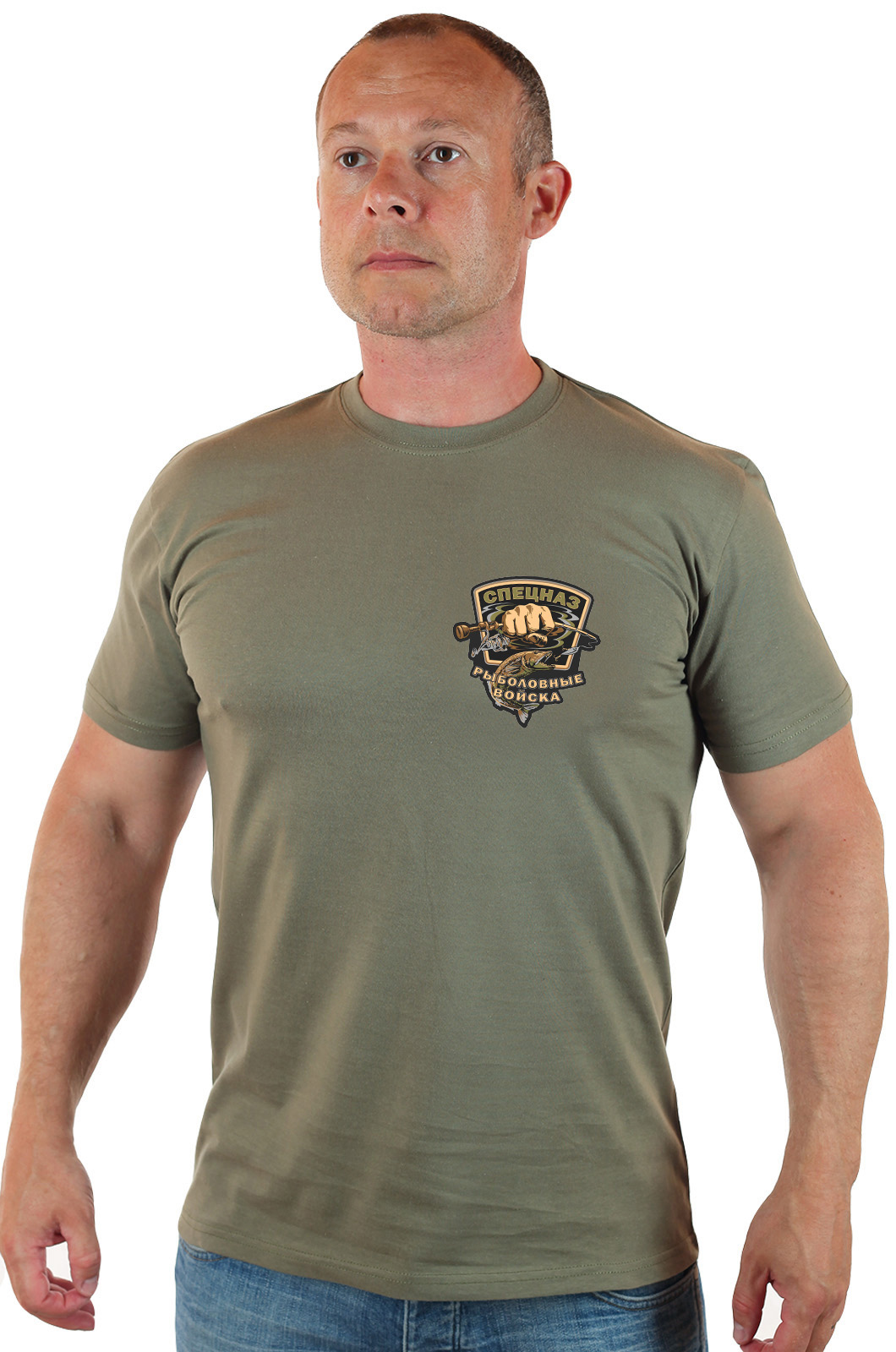 Крутая футболка с принтом "Рыболовные войска" 