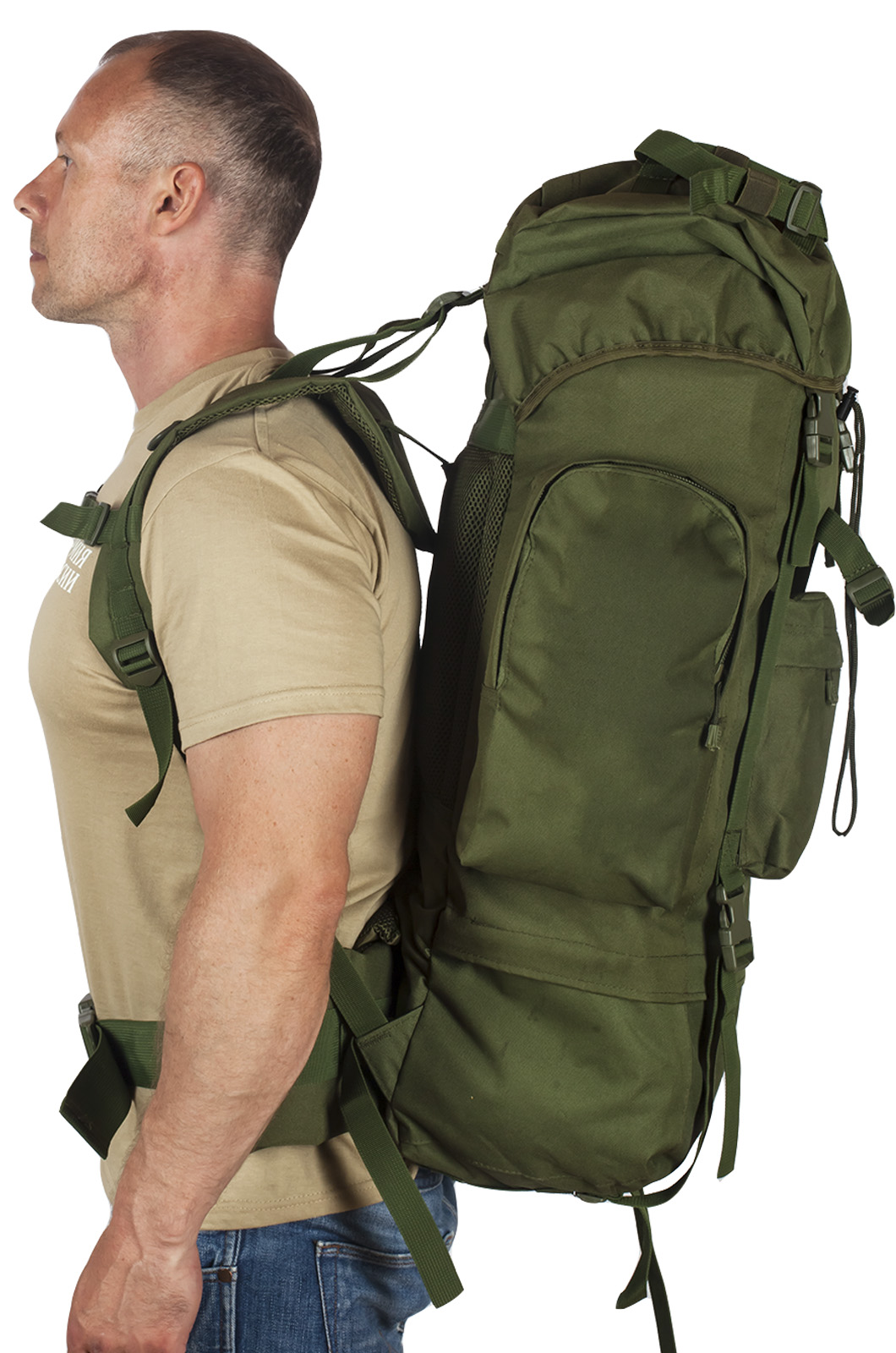 Многодневный удобный рюкзак с нашивкой Потомственный Казак (60 л) 