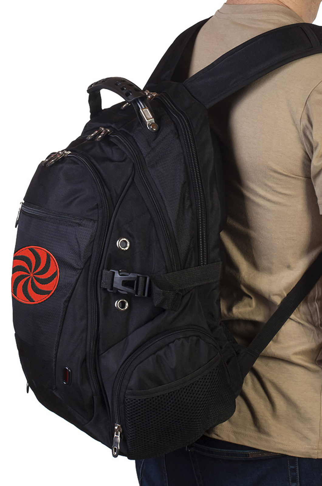 Отличный черный рюкзак с символом Даждьбога (29 л) 