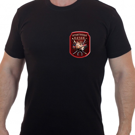 Серьёзная футболка с трансфером "Потомственный казак" 