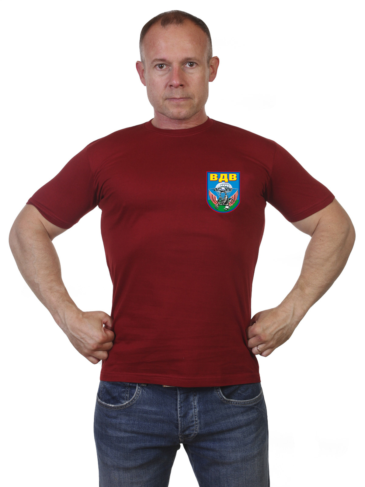 Краповая футболка со скорпионом на эмблеме ВДВ 