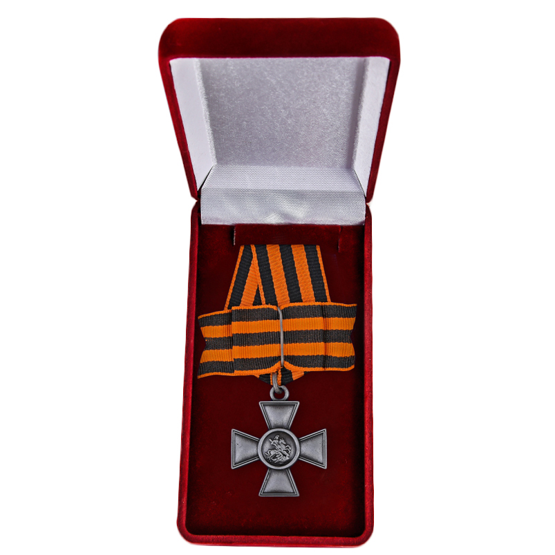 Георгиевский крест 4 степени (с бантом) в бархатном футляре