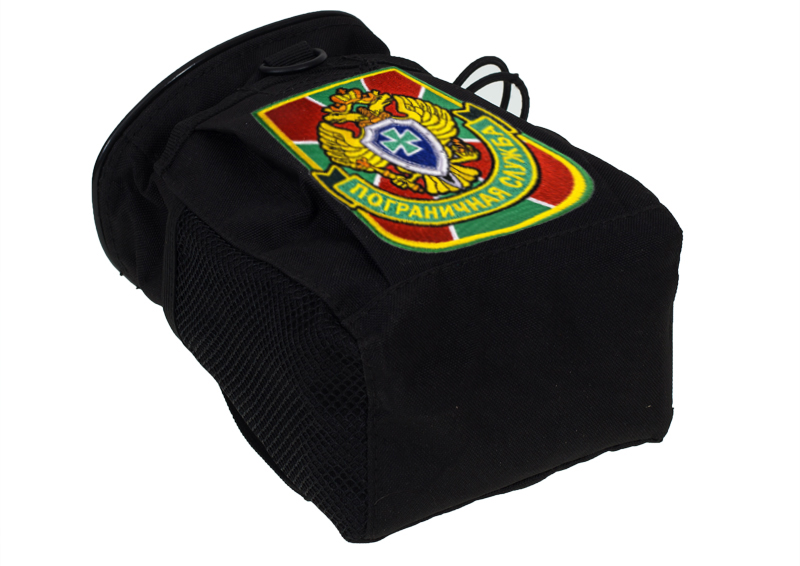 Черная поясная сумка для фляги  с нашивкой Пограничной службы 