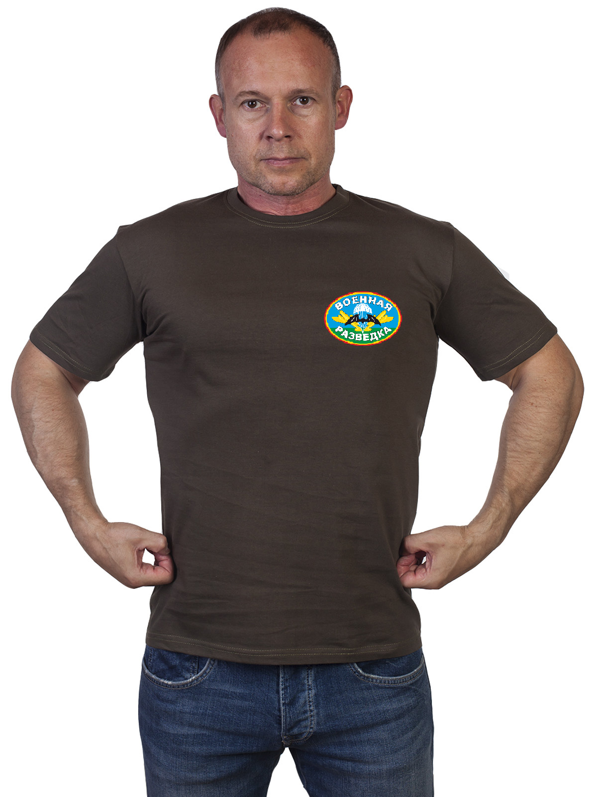 Оливковая футболка "Военная разведка" 